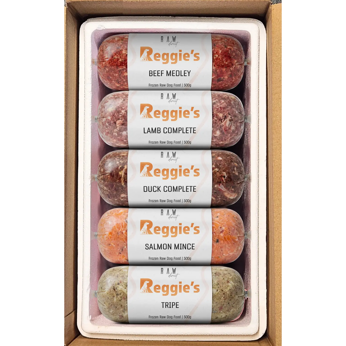 Reggie's No Chicken Box | 500g Rolls - Raw Direct