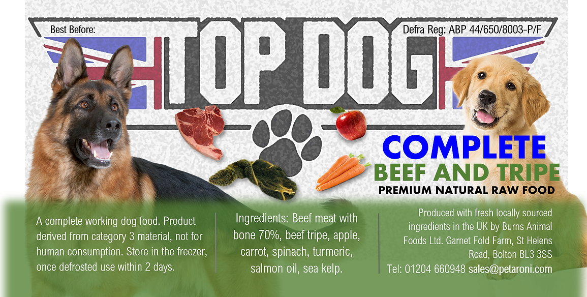 Beef & Tripe Dinner Complete 500g | 80/10/10 - Raw Direct