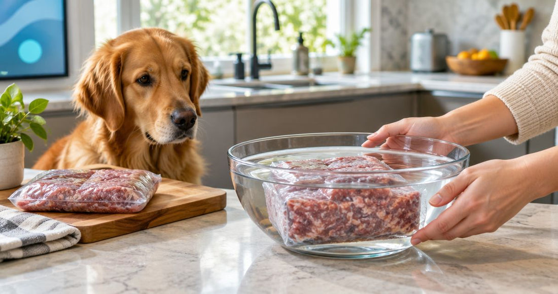 Thawing raw dog food safely before feeding: 2026 workflow