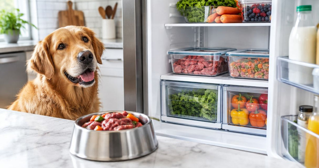 How long can raw dog food stay in the fridge?