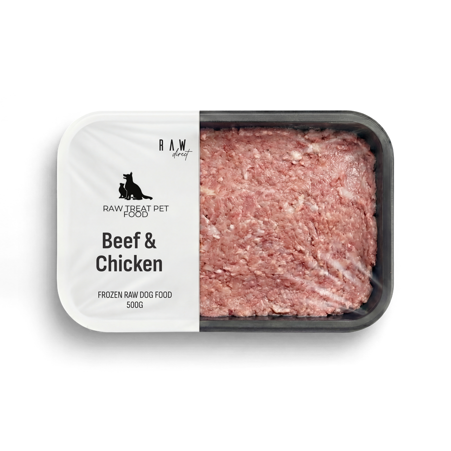 Beef & Chicken Raw Dog Food 500g | Complete 80 10 10