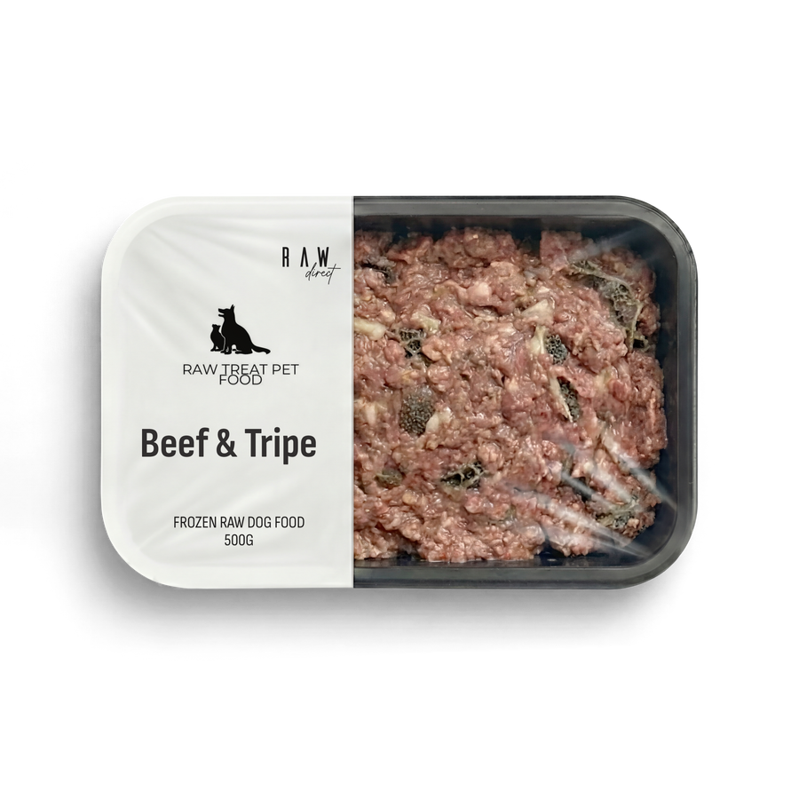 Beef & Tripe Raw Dog Food 500g | Complete 80 10 10