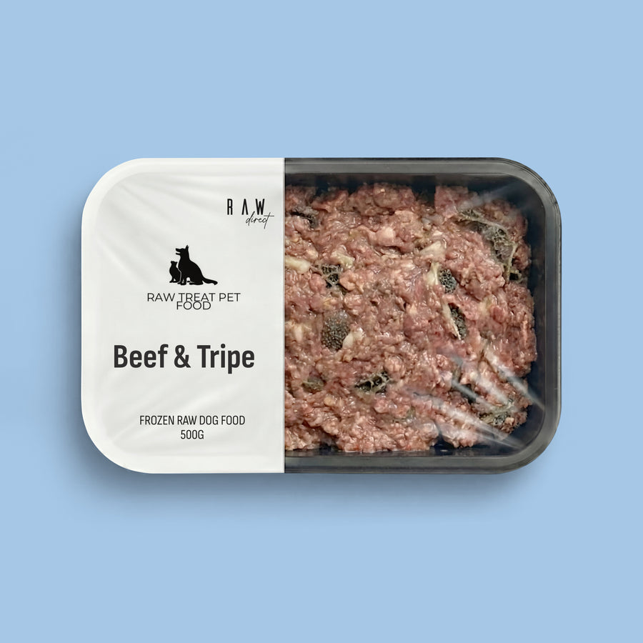 Beef & Tripe Raw Dog Food 500g | Complete 80 10 10
