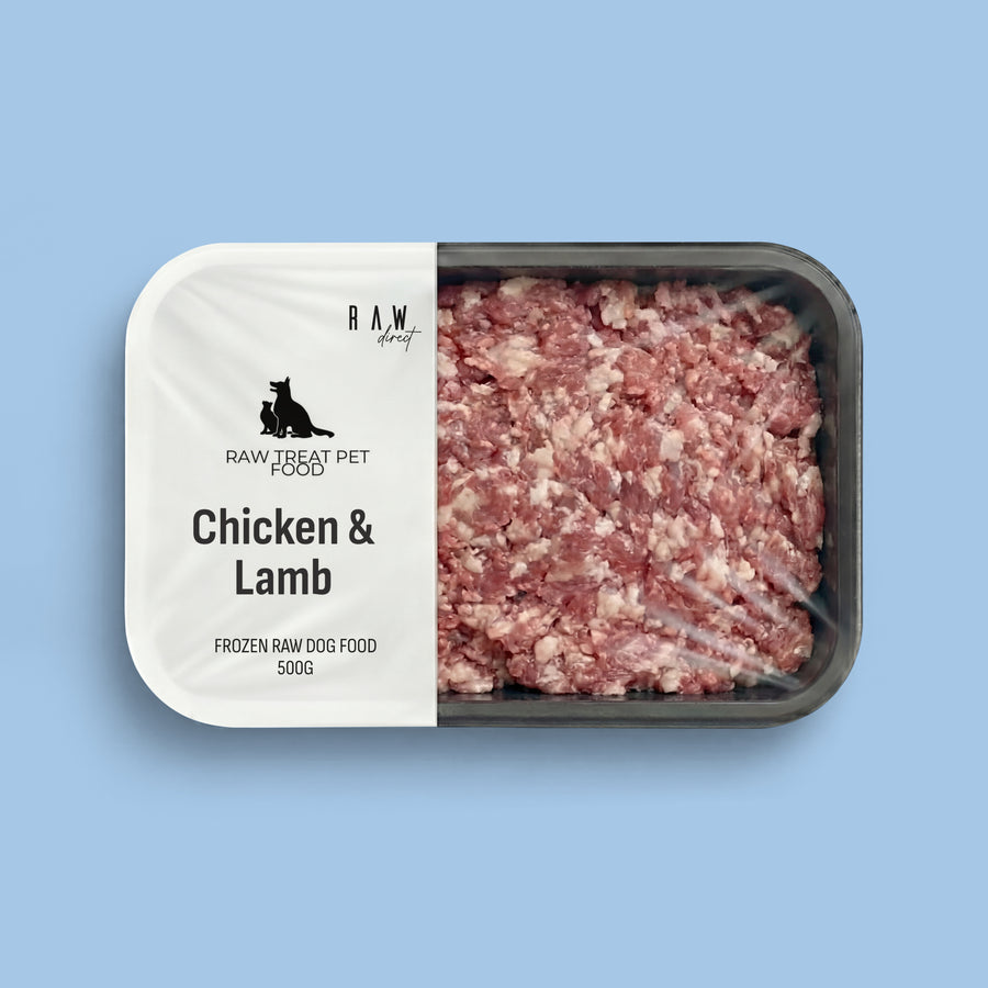 Chicken & Lamb Raw Dog Food 500g | Complete 80 10 10