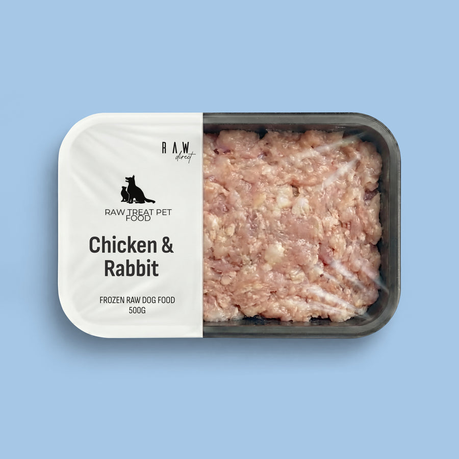 Chicken & Rabbit Raw Dog Food 500g | Complete 80 10 10