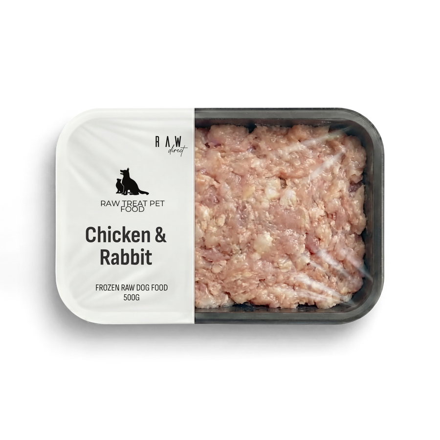 Chicken & Rabbit Raw Dog Food 500g | Complete 80 10 10