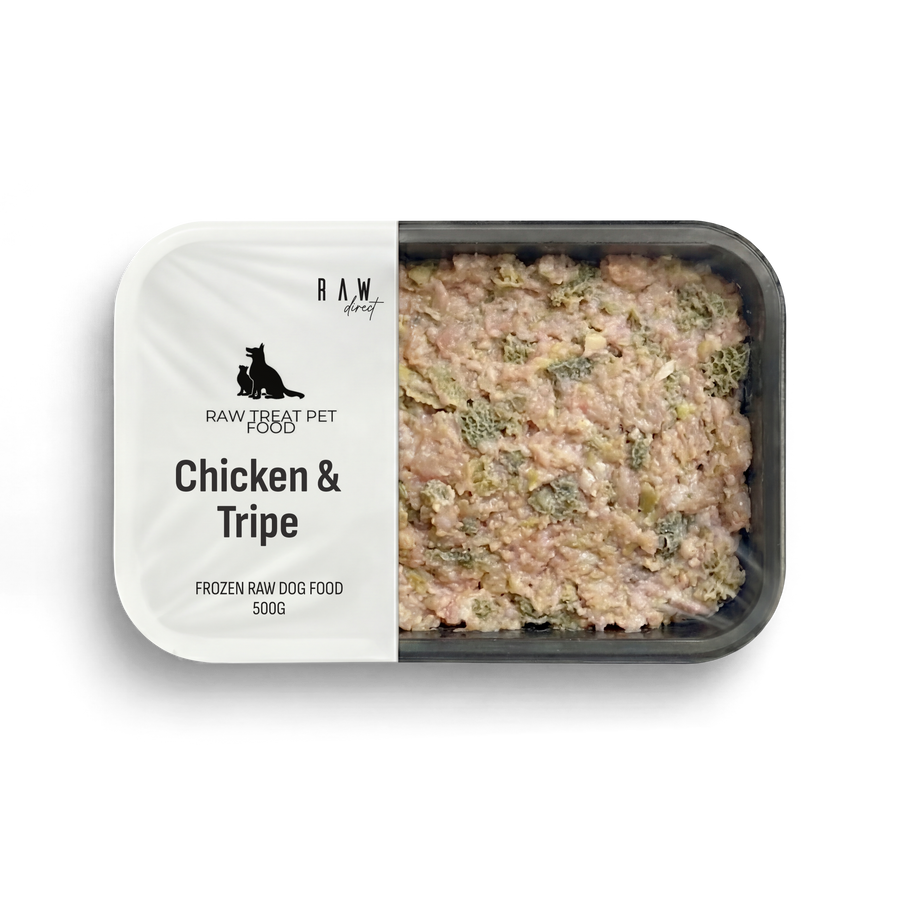 Chicken & Tripe Raw Dog Food 500g | Complete 80 10 10