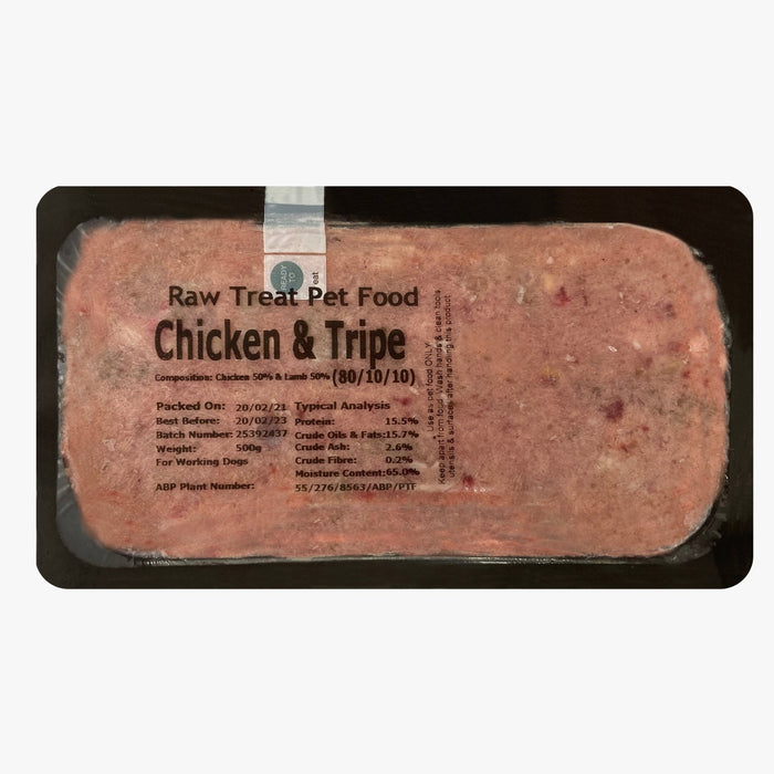 Chicken & Tripe 500g - Raw Direct