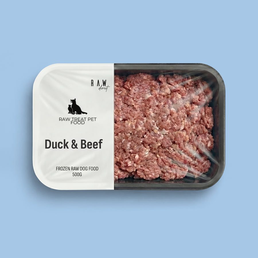 Duck & Beef Raw Dog Food 500g | Complete 80 10 10