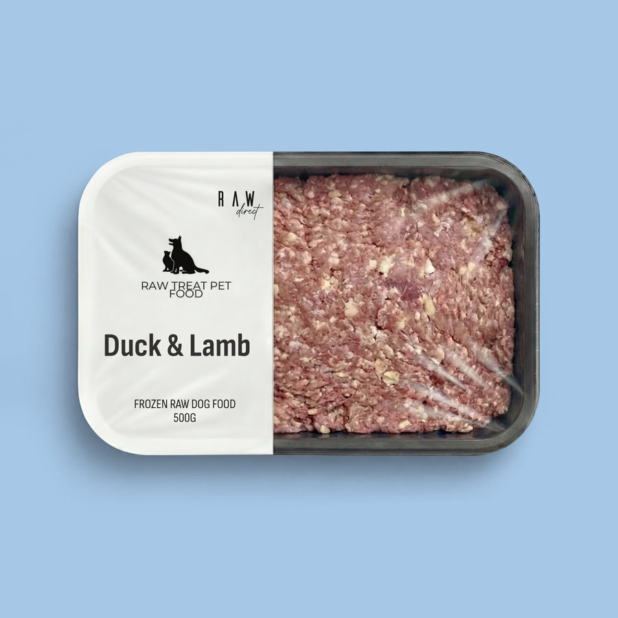 Duck & Lamb Raw Dog Food 500g | Complete 80 10 10