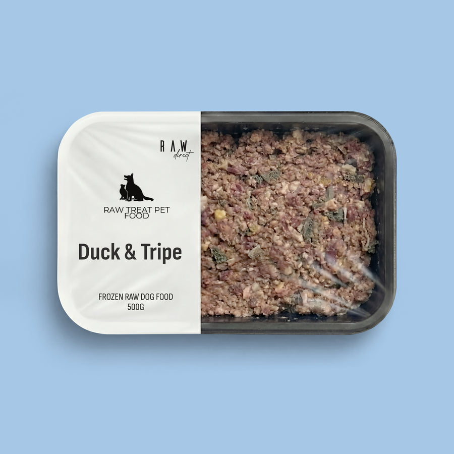 Duck & Tripe Raw Dog Food 500g | Complete 80 10 10