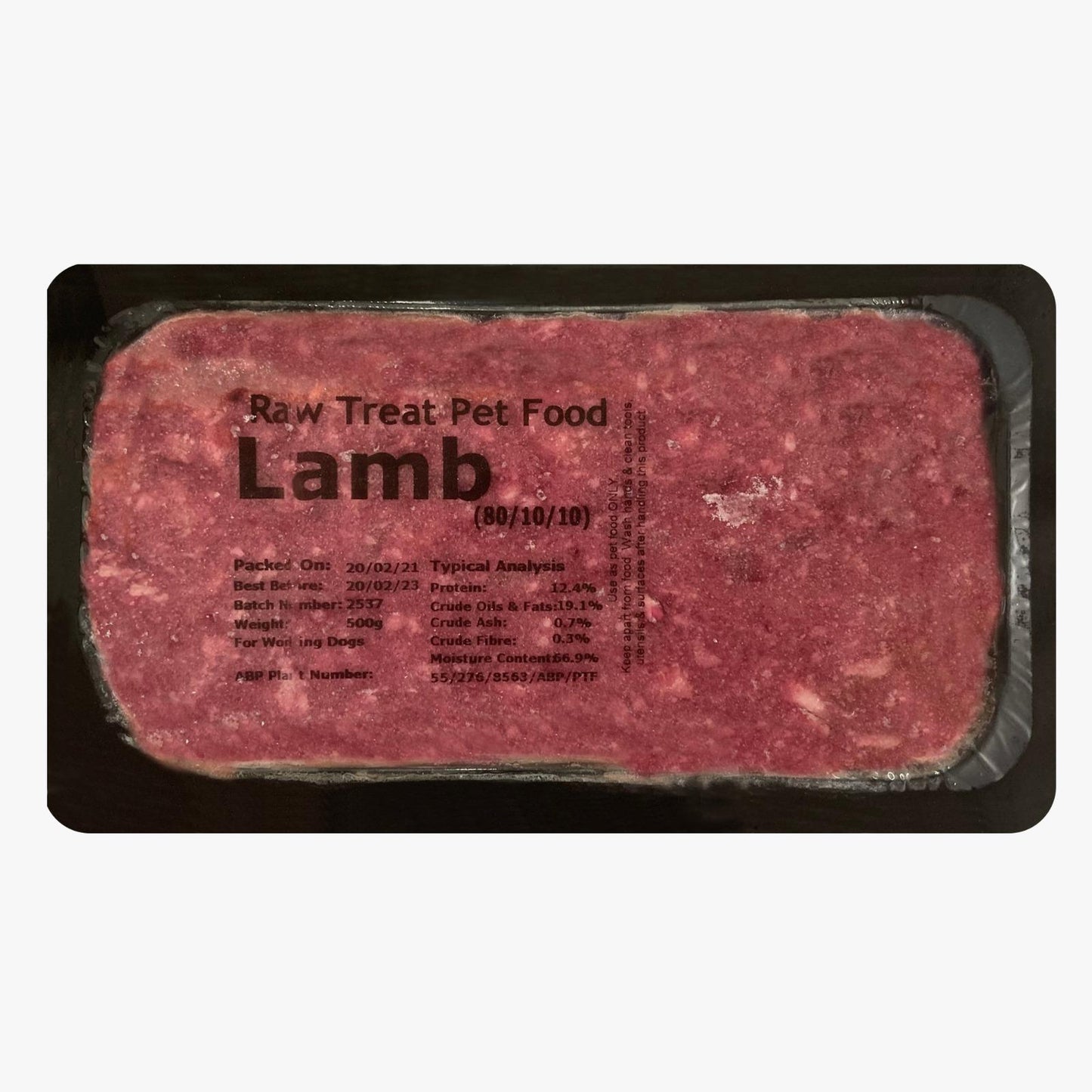 RAW TREAT PETFOOD Lamb 500g - Premium quality raw lamb dog food for healthy nutrition.






