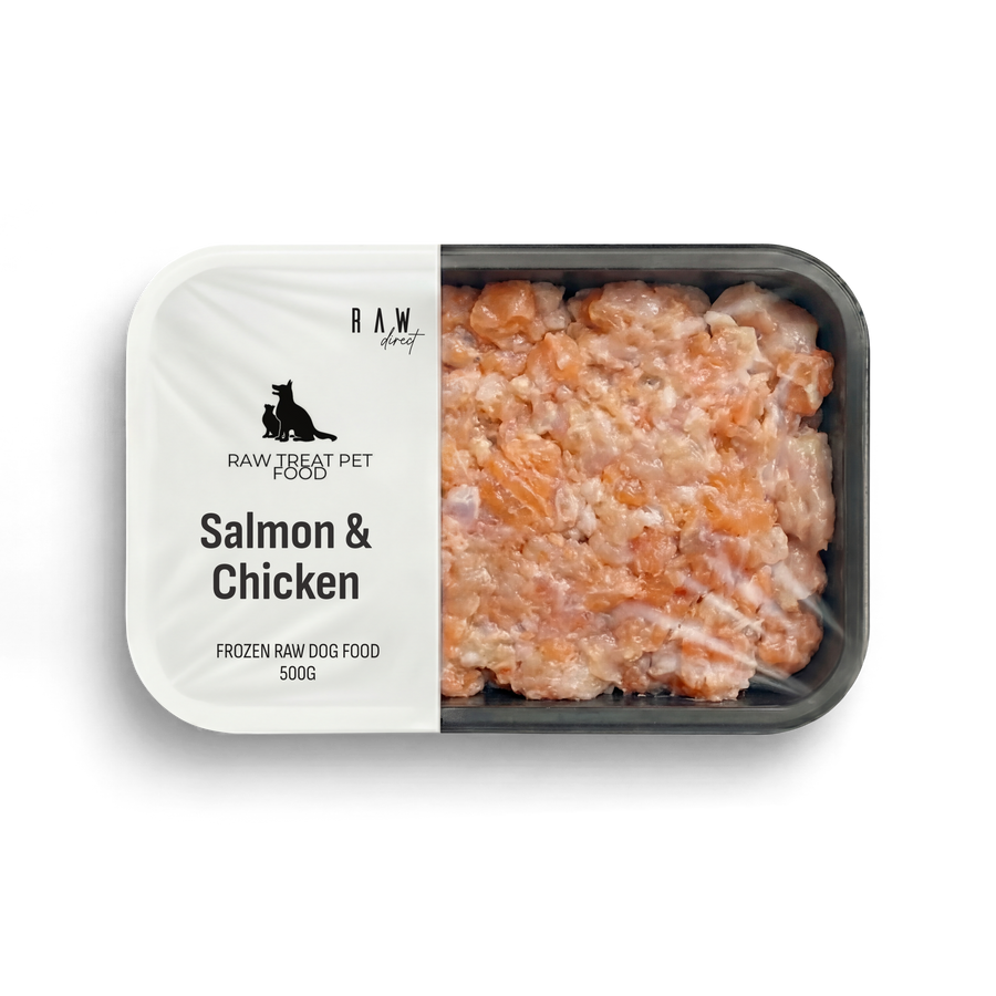 Salmon & Chicken Raw Dog Food 500g | Complete 80 10 10