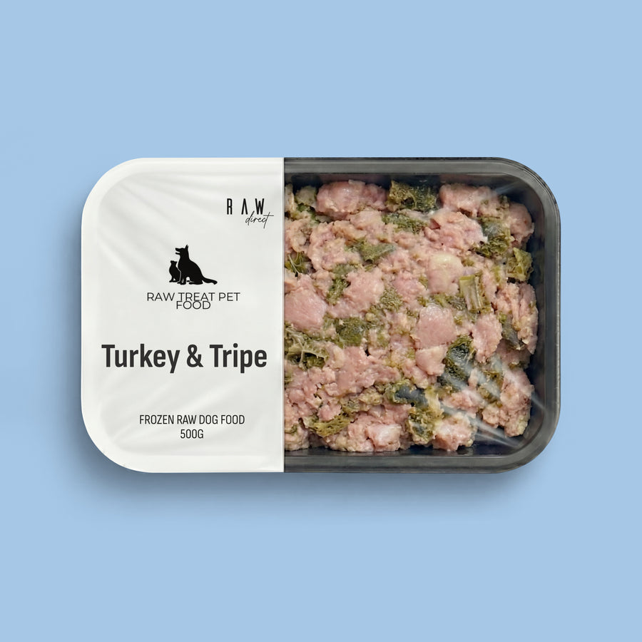 Turkey & Tripe Raw Dog Food 500g | Complete 80 10 10