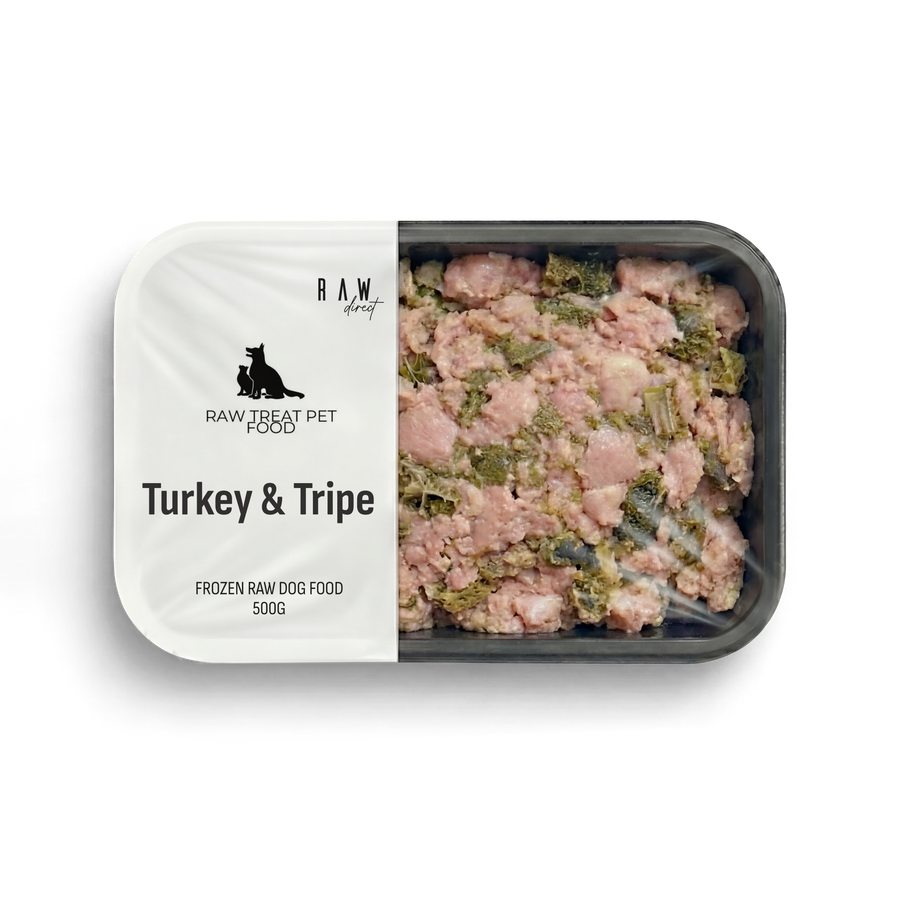 Turkey & Tripe Raw Dog Food 500g | Complete 80 10 10