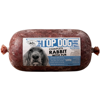 Rabbit with Fur Dinner Complete 500g | 80/10/10 - Raw Direct